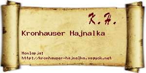 Kronhauser Hajnalka névjegykártya